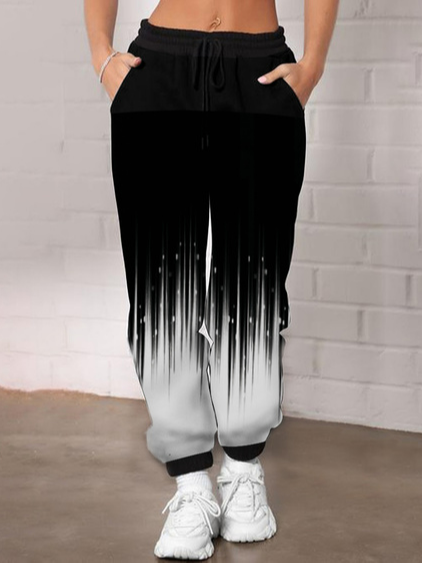 

Cotton Blends Ombre Sports Sports Sports Pants, Black, Pants