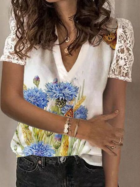 

Casual Loosen Polyester Cotton Shirts & Tops, Apricot, Blouses & Shirts