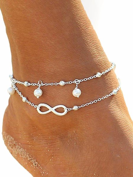 

JFN Alloy Pearl Anklet, As picture, Anklets