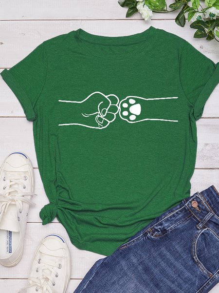 Fistbump And Paw Dog Lover Short sleeve Top, Green, T-shirts