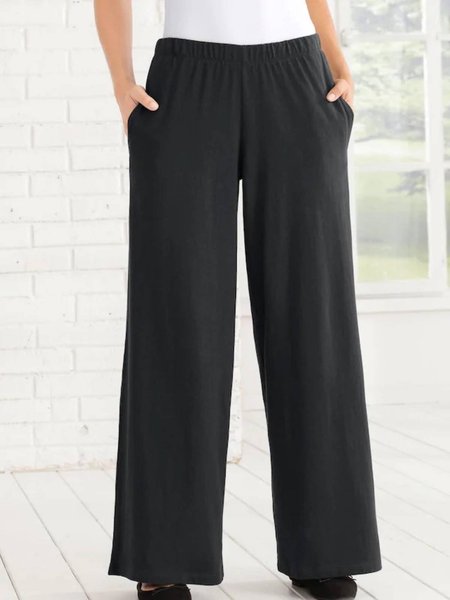 

Black Shift Plain Casual Pants, Pants