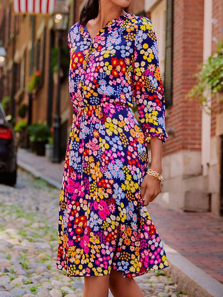 

Casual Loosen Dresses, Multicolor, Midi Dresses