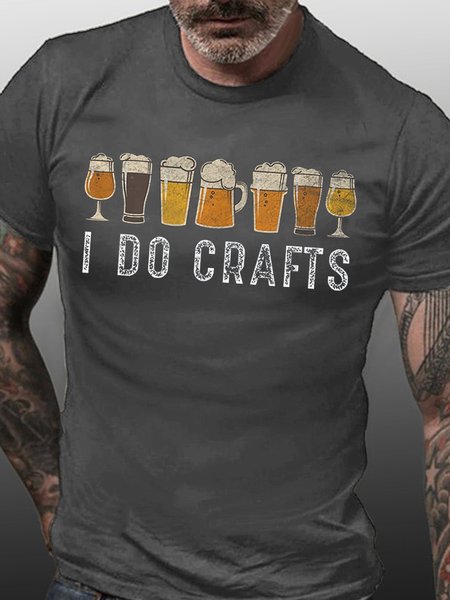 

Craft Beer Vintage Casual Short sleeve T-shirt, Gray, T-shirts