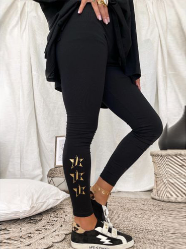 

Casual Star Leggings, Black, Leggings