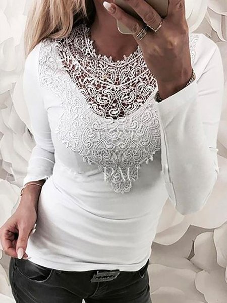 

Solid Regular Fit Shirts & Tops, White, T-Shirts