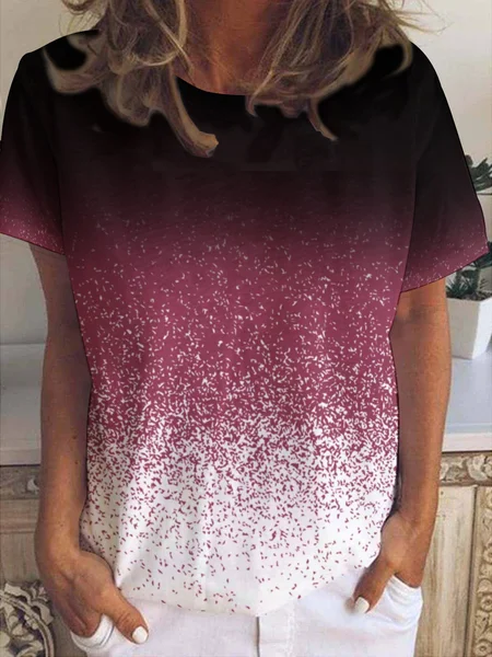 

Gradient Sweet Short sleeve tops, As picture, T-shirts