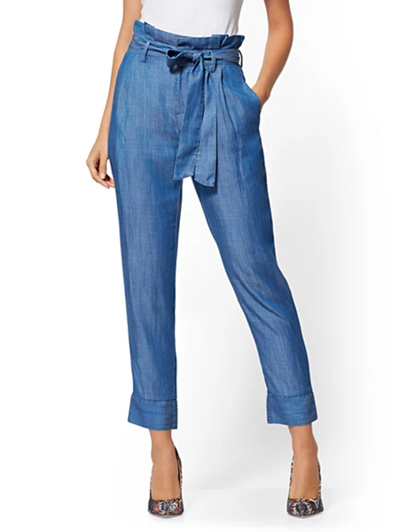 

Casual Solid Daily Regular fit Pants, Blue, Skinny Leg Pants