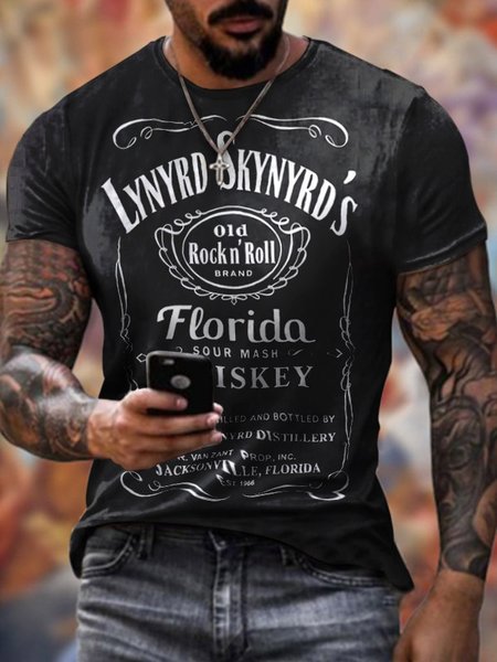

Casual Sports Text Digital Print Short Sleeve T-Shirt, T-shirt