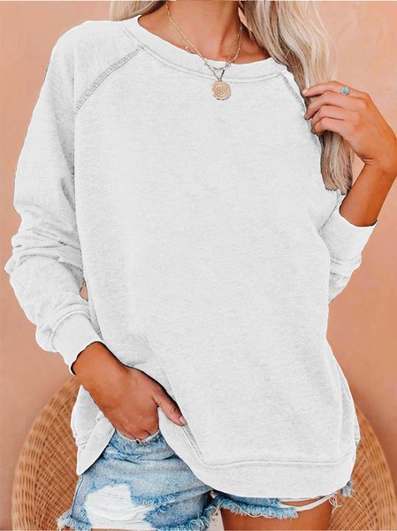 

Women's Plain Sweatershirt, White, Hoodies&Sweatshirts