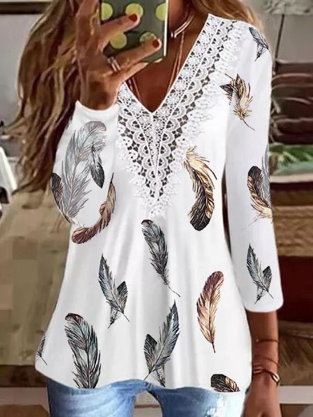 

Basics Regular Fit Feather Shirts & Tops, White, Tops