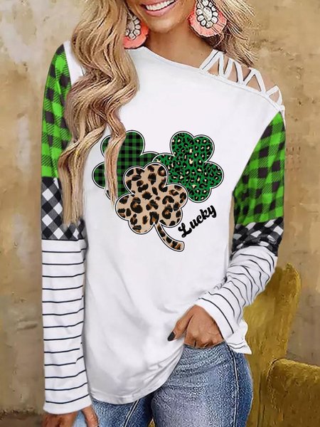 

Loosen Statement Off The Shoulder Shirts & Tops, Green, Long sleeve tops