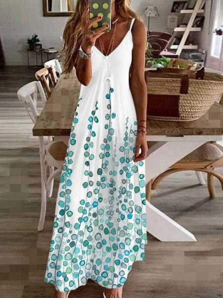 

Regular Fit Vacation Cotton Blends Dresses, White, Floral Dresses