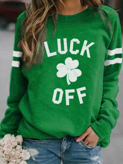

St. Patrick's Day Loosen Crew Neck Casual Sweatershirt, Green, Sweatshirts & Hoodies