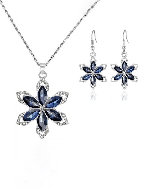 

Set Of Crystal Necklace Earrings, As picture, Necklaces