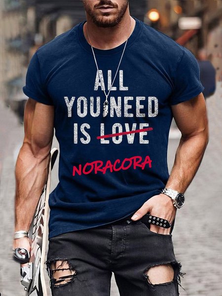 

Casual Sports Text Digital Print Short Sleeve T-Shirt, As picture, T-shirt