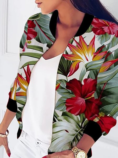 

Baseball To Bring Elegant Floral Outerwear, Multicolor, Jackets