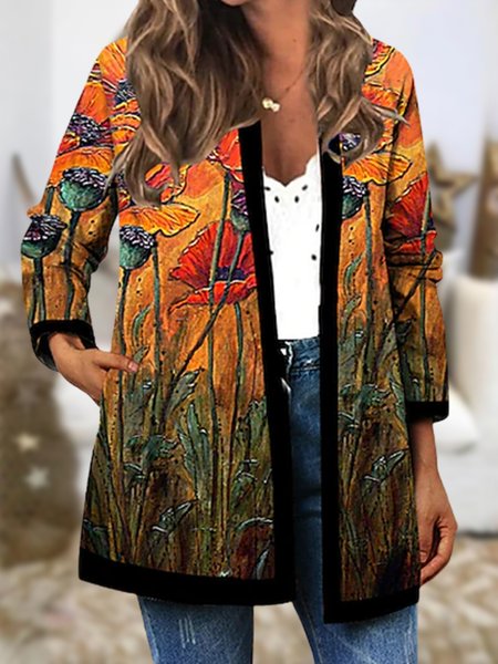 

Vacation Loosen Cross Front Outerwear, Multicolor, Cardigans