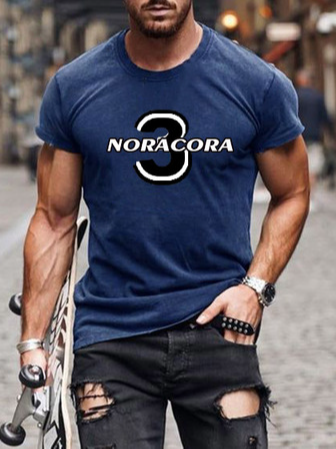 

Casual Sports Text & Numbers Digital Print Short Sleeve T-Shirt, As picture, T-shirt