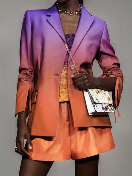 Fashion Flat Collar Ombre Blazer Blazer, Multicolor, Blazers