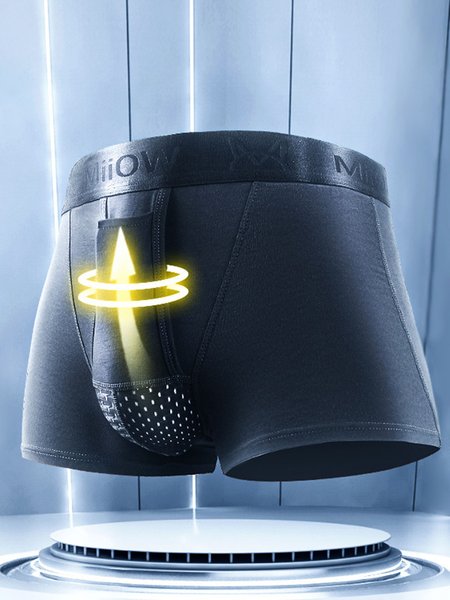 

Plain Color Boxer Briefs Men, Gray, Underwear & Socks
