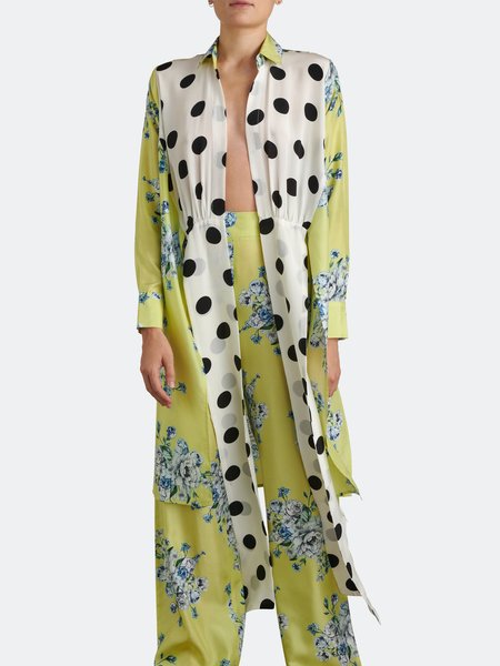 

Regular Fit Vacation Long Sleeve Cardigan, Green, Kimonos