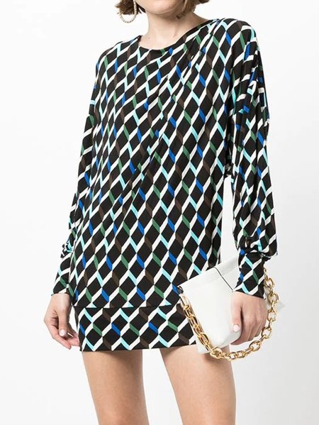 

Off Shoulder Regular Fit Geometric Top, As picture, Tops