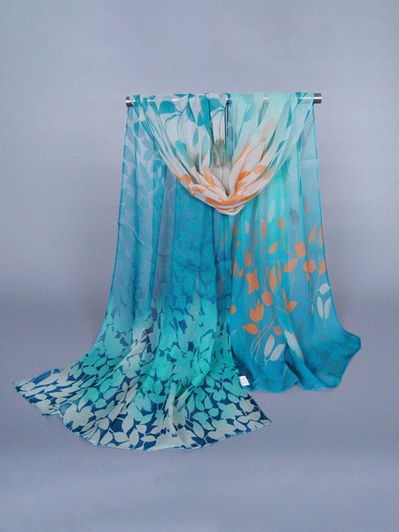 

Colorful Floral Scarf, Blue, Scarves&Gloves
