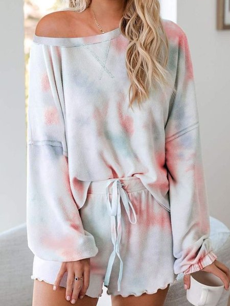 

Ombre Off The Shoulder Cotton Blends Suits, Pink, Suit Set