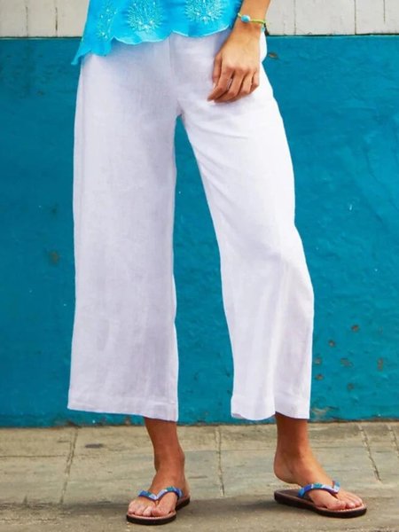 

Casual Plus Size Pants, White, Pants