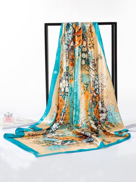 

Silky Floral Scarf, Color5, Scarves&Gloves