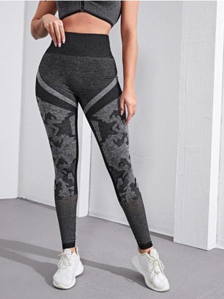

Color Block Casual Skinny Sports Sports Sports Pants, Black, Pants