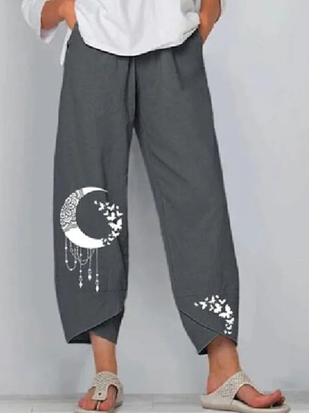 

Color Block Loosen Floral Elegant Pants, Multicolor, Pants