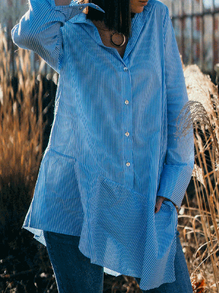 

Casual Off Shoulder Long Sleeve Blouse, Blue, Blouses & Shirts