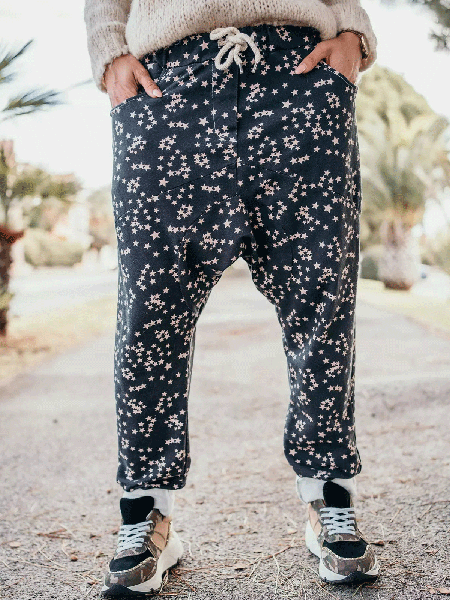 

Cotton Blends Loosen Sports Pants, Deep gray, Sport Pants