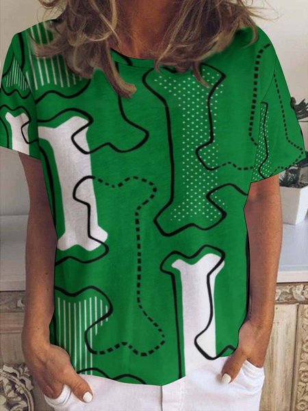 St Patrick’s green bones Women's Short Sleeve T-shirt, As picture, T-shirts