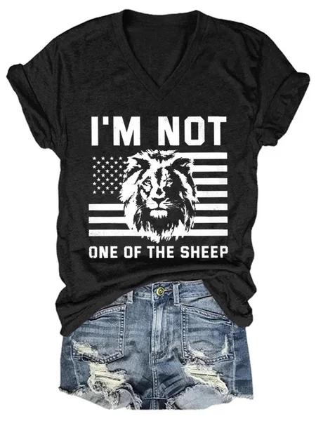 

I’m Not One Of The Sheep But Lion Shirts&Tops, Black, T-shirts