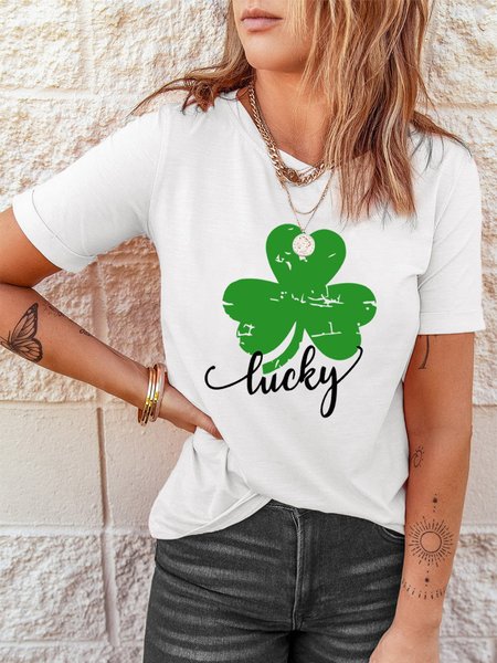 

Regular Fit Casual Crew Neck Shirts & Tops, White, Tees & T-shirts