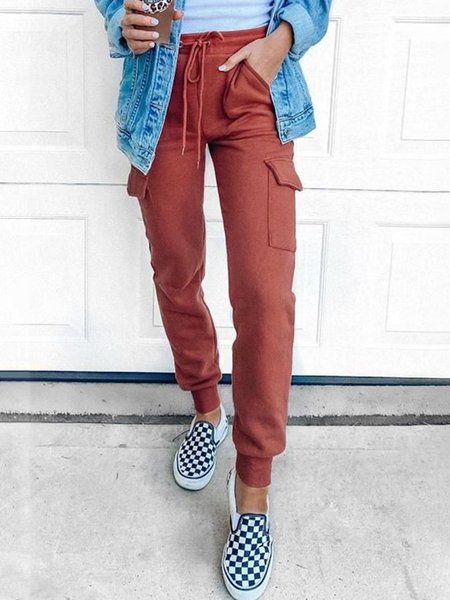 

Plain Regular Fit Sports Sports Sports Pants, Wine red, Pants