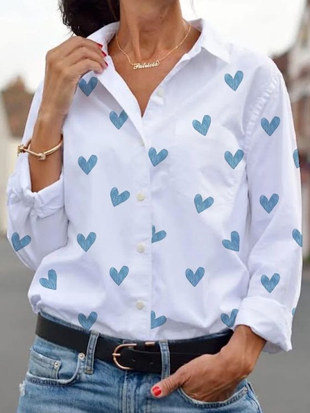 

Cotton Blends Geometric Casual Shirts & Tops, White, Blouses & Shirts