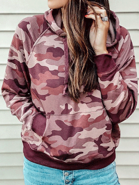 

Raglan Sleeve Camo Sweatershirt, Wine red, Hoodies & Sweatshirts