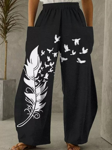 

Cotton Blends Butterfly Pants, Black, Pants
