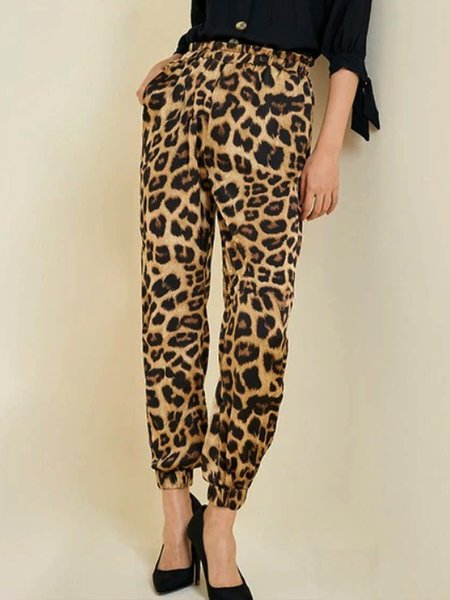 

Causal Daily Leopard Pants, Cropped Pants