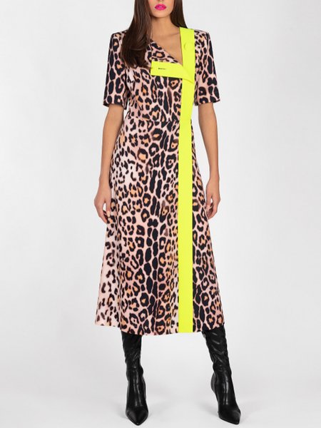 

Leopard Lady Regular Fit Short Sleeve Midi Dress, Midi Dresses