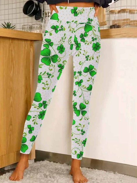 

St. Patrick's Day Regular Fit Leggings Yoga Leggings, Green, Leggings