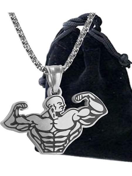 

Men's Muscular Men's Necklace, Silver, Men Necklaces