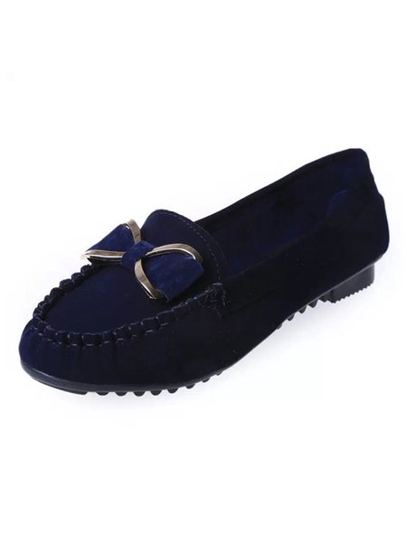 

Women's Metal Bow Moccasin Shoes, Blue, Flat & Loafers