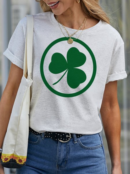 

St. Patricks Day Shamrock Women's Short Sleeve T-shirt, White, T-shirts