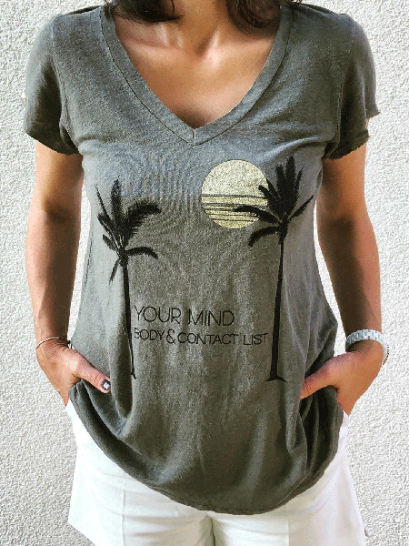 

Cotton Blends Casual Short Sleeve T-shirt, Gray, T-Shirts