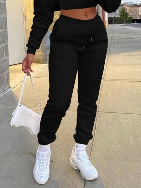 

Casual Plus Size Pants, Black, Pants