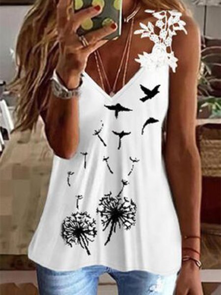 

Dandelion Regular Fit Vests, White, Tanks & Camis